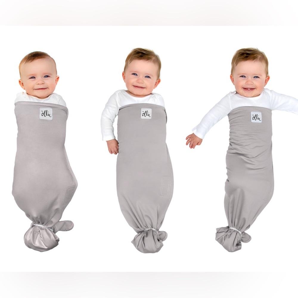 Ollie Swaddle Wrap in gray, excellent used condition, perfect for baby’s sleep